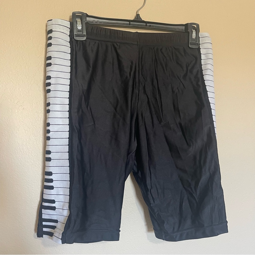 Black and White Striped Men's Shorts piano shorts